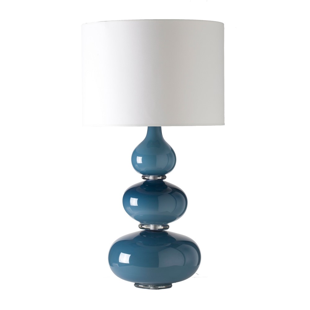 Aragoa Crystal Glass Lamp by William Yeoward in Steel Blue